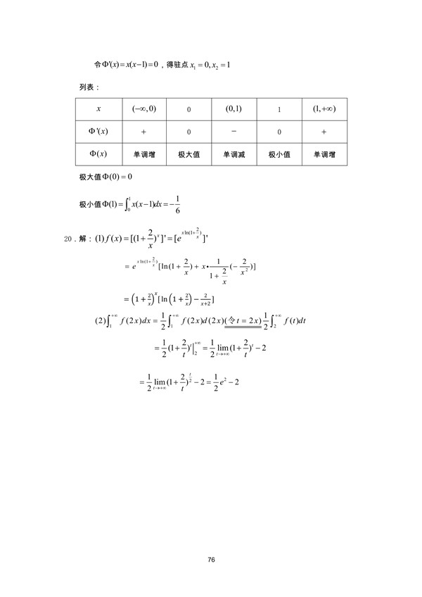 广东省2010年专插本招生考试高等数学真题答案